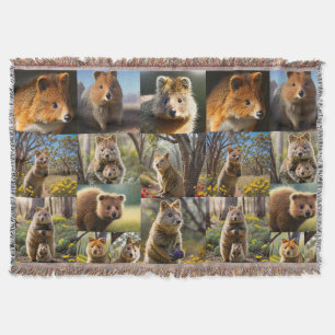 "Quokka Chronicles: A Heartwarming Photo Collage" Throw Blanket