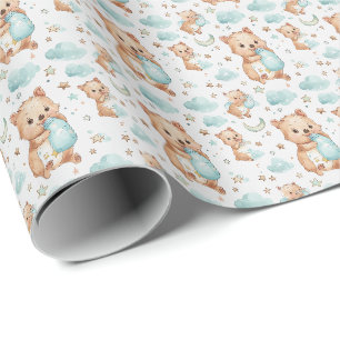 Quokka Cute Baby Pastel Watercolor Pattern Wrapping Paper