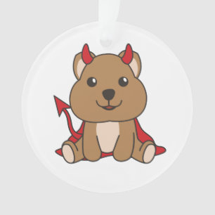 Quokka Halloween Sweet Devil Witch Costume Ornament