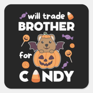 Quokka Halloween Trade Brother For Candy Square Sticker