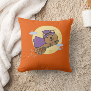 Quokka Halloween Witch Kids Witch Costume Cushion