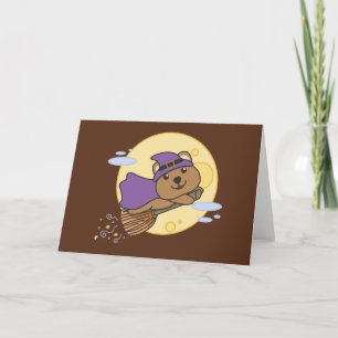 Quokka Halloween Witch Kids Witch Costume Holiday Card