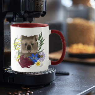 Quokka Happy Australia Floral Blue Mug