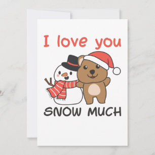 Quokka I Love You Snow Much Snowman Pun Holiday Card