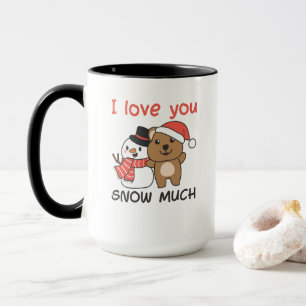 Quokka I Love You Snow Much Snowman Pun Mug