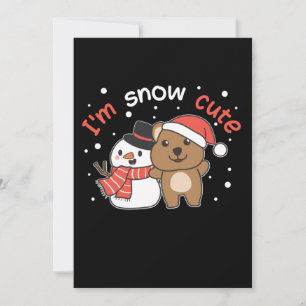 Quokka I'm Snow Cute Snowman Snow Pun Holiday Card