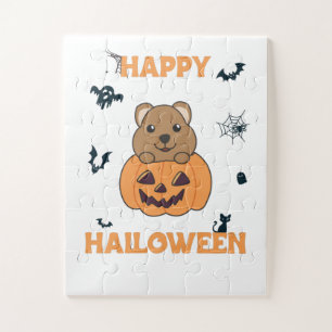 Quokka In Pumpkin Cute Quokkas Happy Halloween Jigsaw Puzzle