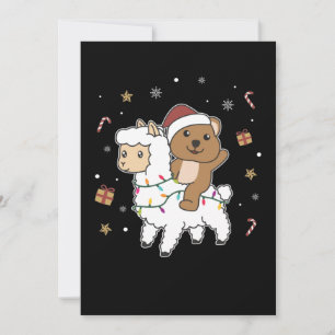 Quokka Llama Christmas Snow Winter Animals Holiday Card