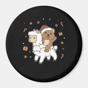 Quokka Llama Christmas Snow Winter Animals Magnet