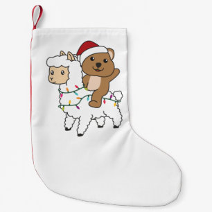 Quokka Llama Christmas Snow Winter Animals Small Christmas Stocking
