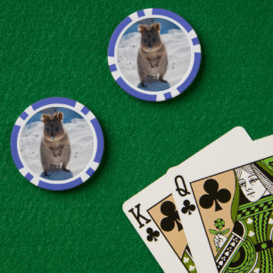 Quokka on the Beach in Australia, Cute Animal Poker Chips