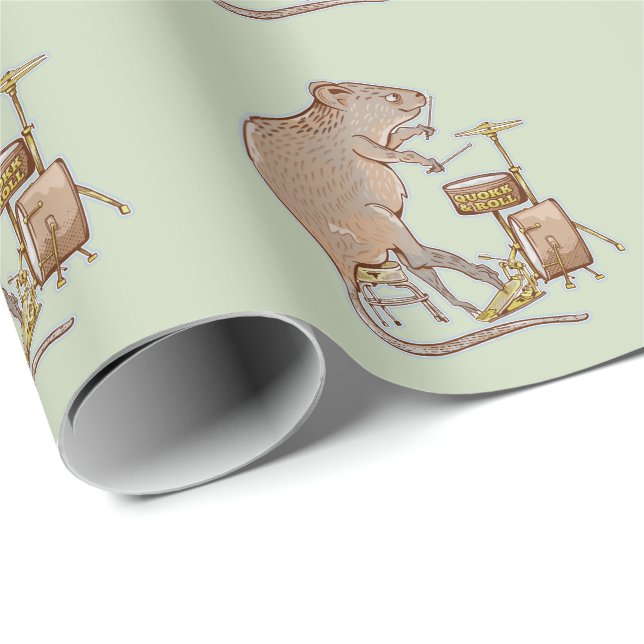 Quokka Playing Drums Wrapping Paper (Roll Corner)