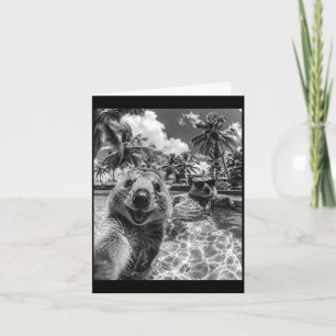 Quokka pool selfie vacation funny animal summer card