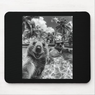 Quokka pool selfie vacation funny animal summer mouse pad