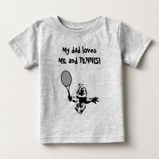 Quokka with Tennis Racquet and Text Baby T-Shirt (Front)