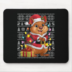 Quokka Xmas Sweater Style Ugly Santa Quokka Christ Mouse Pad