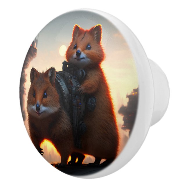 Quokkas Are Ready To Aim And Fire,  Ceramic Knob (Right)