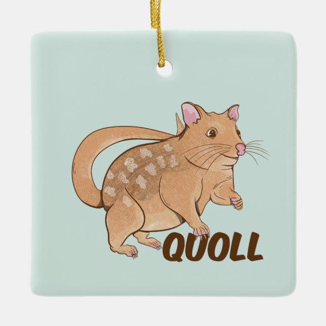 Quoll Australian Marsupial  Ceramic Ornament (Front)