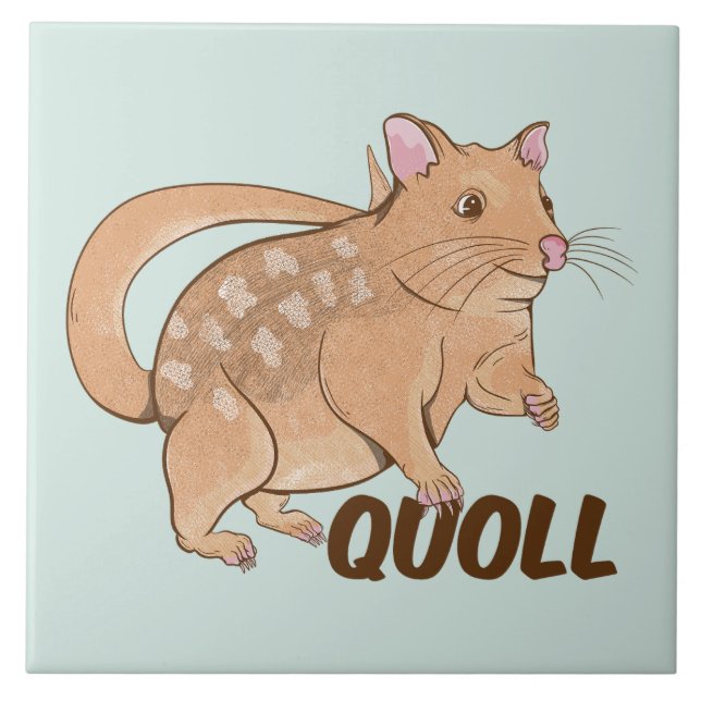 Quoll Australian Marsupial  Ceramic Tile (Front)