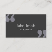 Quotation Marks Photographer Business Card