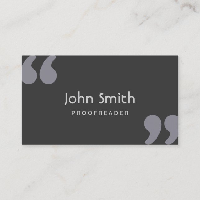 Quotation Marks Proofreading Business Card (Front)
