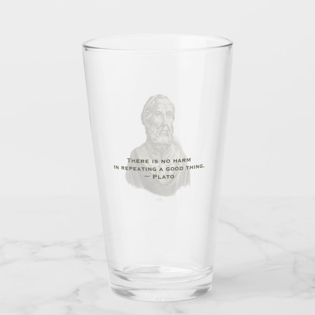 Quote about Good Deeds Philosopher Plato Glass (Back)