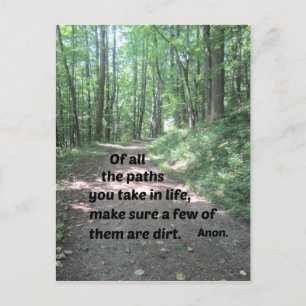 Quote about nature's paths. postcard