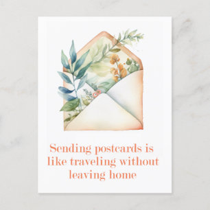 Quote about postcards   Postcrossing   Watercolor 