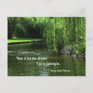 Quote about time and fishing. postcard