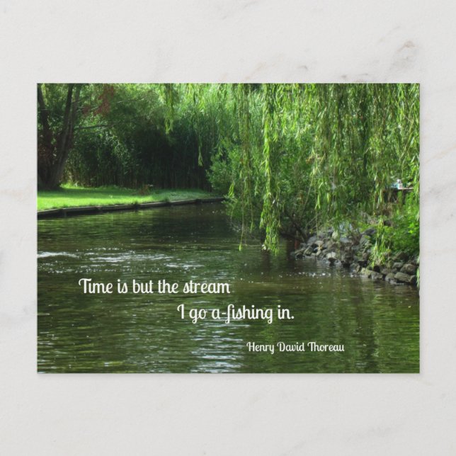 Quote about time and fishing. postcard (Front)