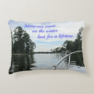 Quote about time spent on the water. decorative cushion
