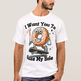 Quote Anime Doughnut Happy Skateboard Basketball  T-Shirt