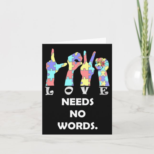 Quote Asl Love Needs No Words  Card (Front)