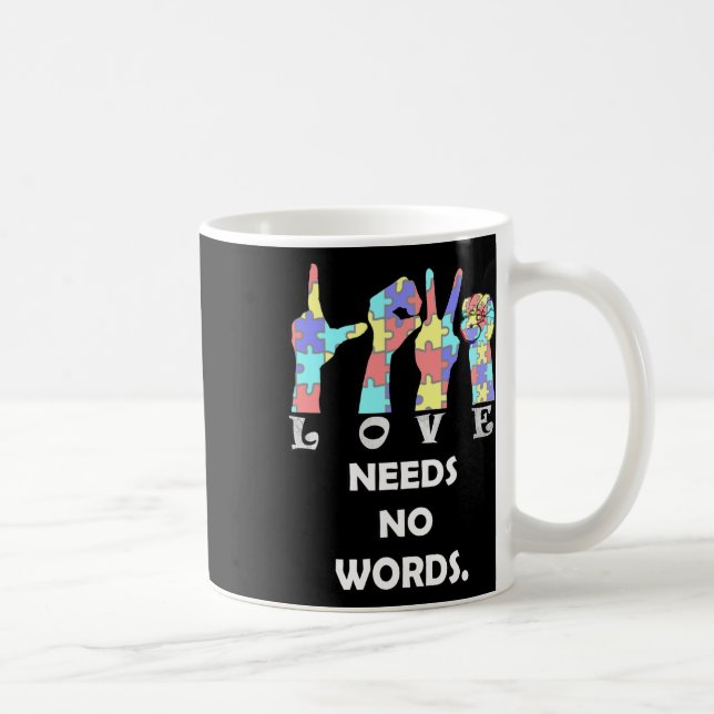 Quote Asl Love Needs No Words  Coffee Mug (Right)