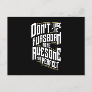 Quote - Awesome Not Perfect - dark Postcard