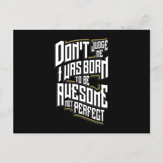Quote - Awesome Not Perfect - dark Postcard