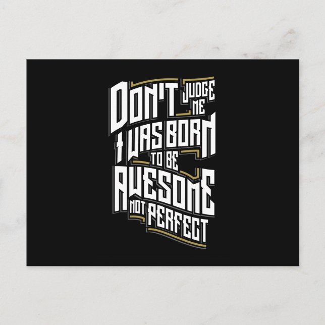 Quote - Awesome Not Perfect - dark Postcard (Front)
