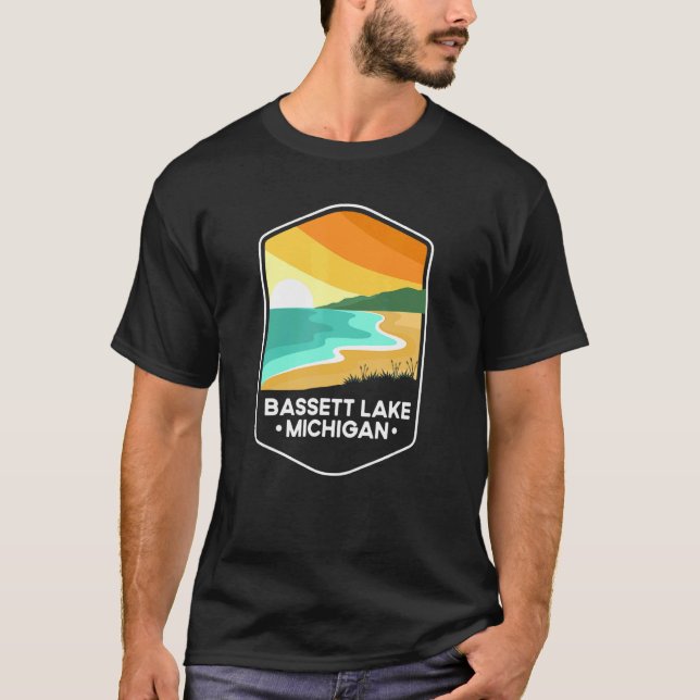 Quote Bassett Lake Loon Michigan T-Shirt (Front)