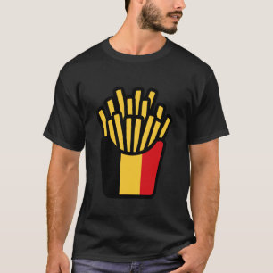 Quote Belgian Flag Simple Heart Love Belgium Fries T-Shirt