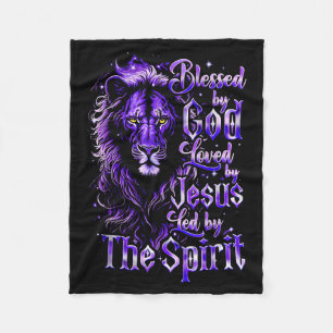 Quote Blessed By God Loved By Jesus Led By The Sri Fleece Blanket