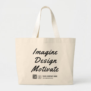 Quote Business Logo Company Promotional Branding Large Tote Bag