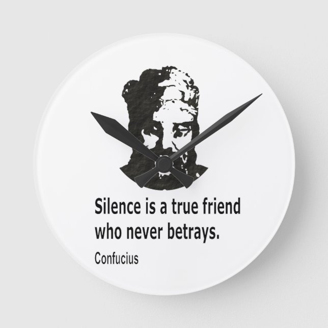 Quote By Confucius Round Clock (Front)