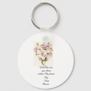 Quote by Feon Davis with flower keychain
