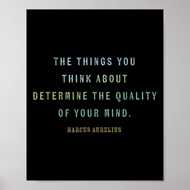 Quote By Marcus Aurelius, Mindset Motivational Quo Poster (Front)