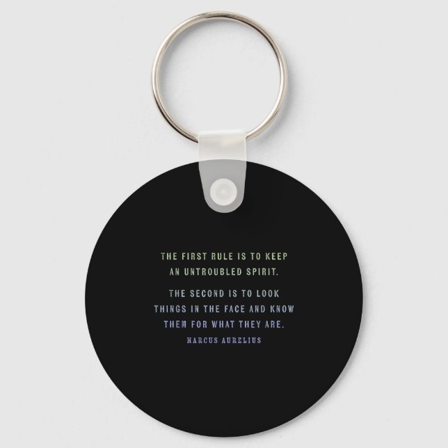 Quote By Marcus Aurelius Stoic, Mindset Motivation Key Ring (Front)