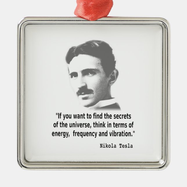 Quote By Nikola Tesla Metal Tree Decoration (Front)