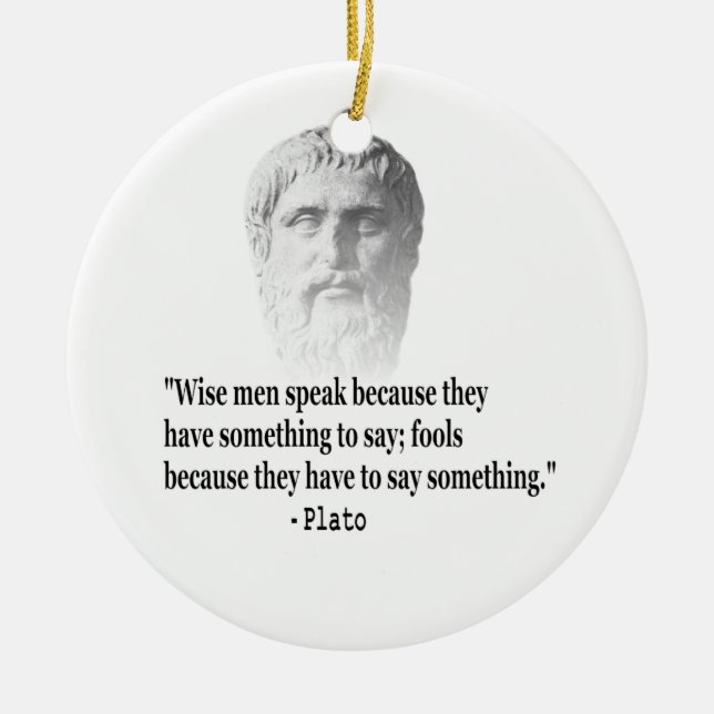 Quote By Plato Ceramic Tree Decoration (Front)