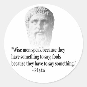 Quote By Plato Classic Round Sticker