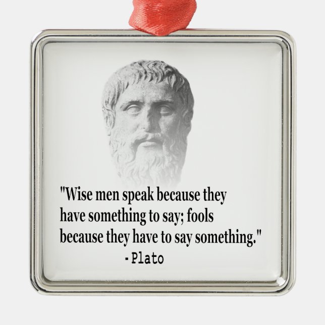 Quote By Plato Metal Tree Decoration (Front)