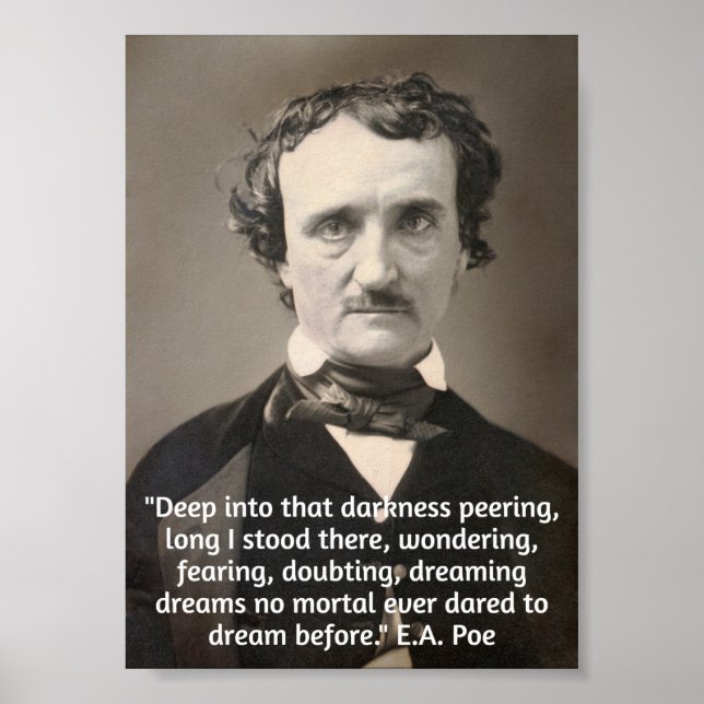 Quote by Poe on Darkness and Dreams Poster (Front)